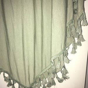Pastel green fringe top